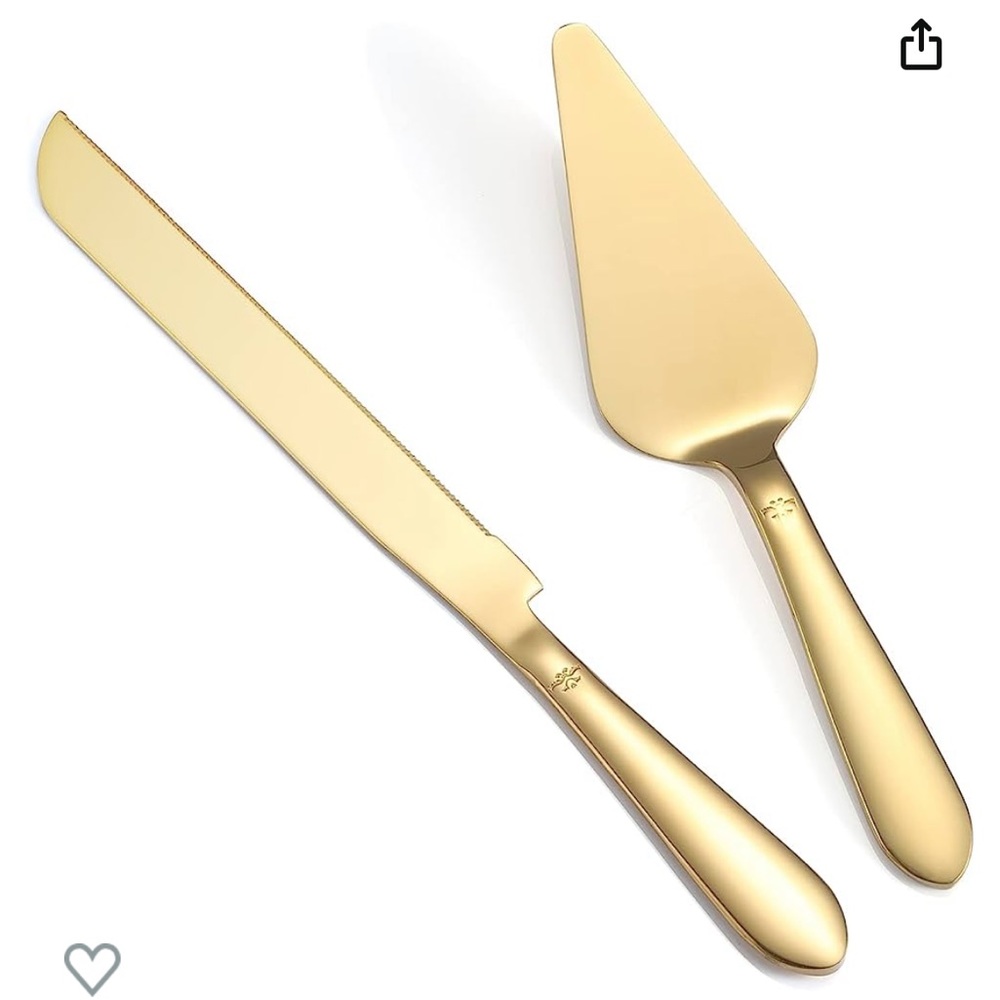 Gold Cake Cutting Utensils